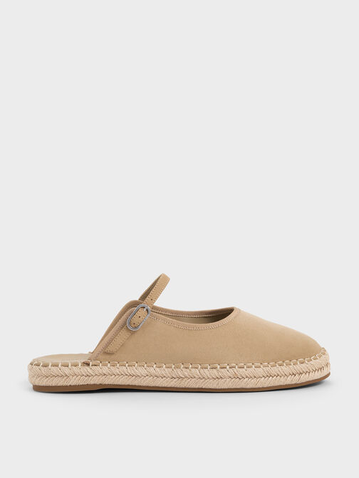 Bernadine Faux Suede Espadrille Mules, Sand, hi-res