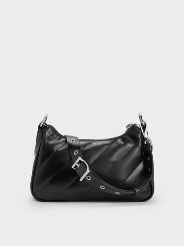 Philomena Double-Chain Crossbody Bag, Noir, hi-res