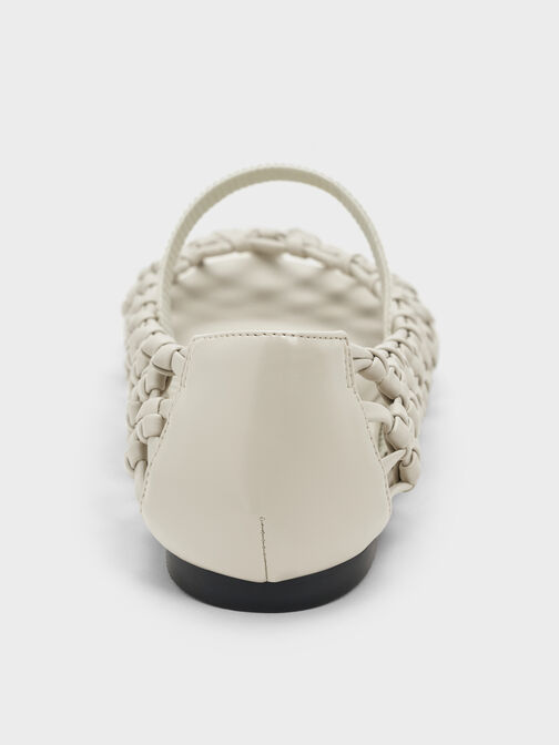 أحذية ماري جين المسطحة المنسوجة, أبيض طباشيري, hi-res