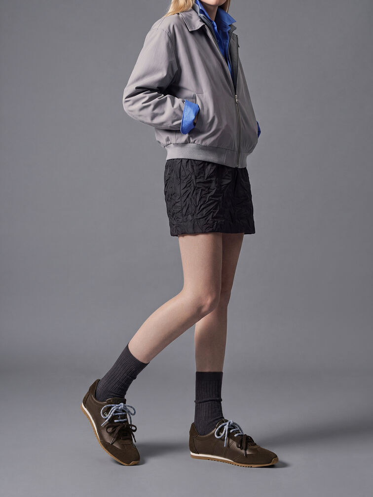 Jace Leather & Suede Sneakers, Dark Brown, hi-res