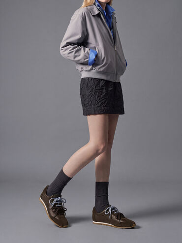 Jace Leather & Suede Sneakers, Dark Brown, hi-res
