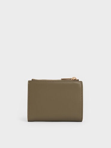 Midori Geometric Top-Zip Wallet, Deep Olive, hi-res