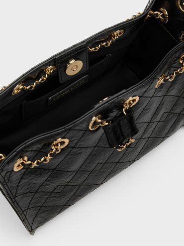 حقيبة باكيت ديو مبطنة برباط, أسود, hi-res