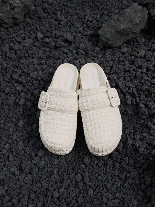 ميولز لورين ذات بتصميم مزخرف وكعب فلاتفورم, أبيض طباشيري, hi-res