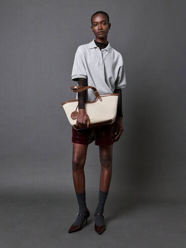 XL Enola Canvas Tote Bag, Chocolate, hi-res