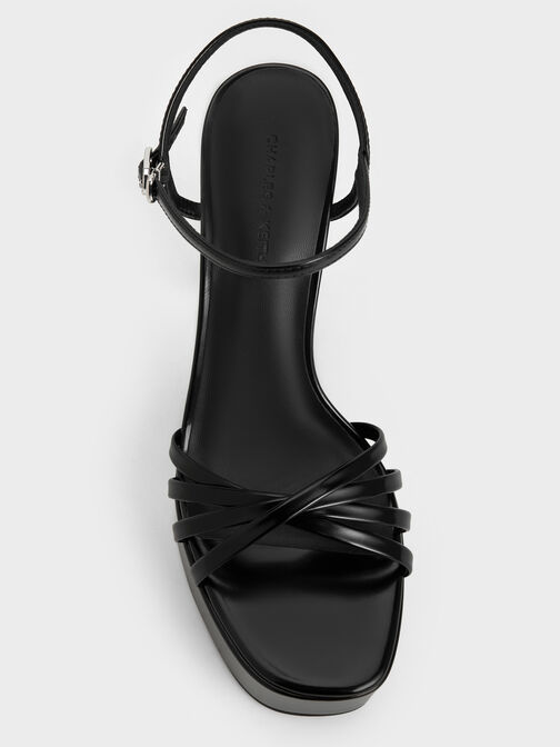 Georgina Ankle-Strap Platform Sandals, Black Boxed, hi-res