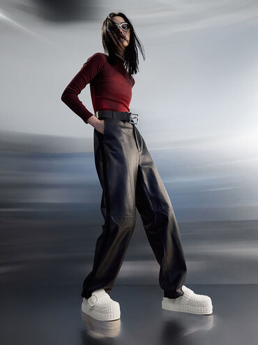 ميولز لورين ذات بتصميم مزخرف وكعب فلاتفورم, أبيض طباشيري, hi-res