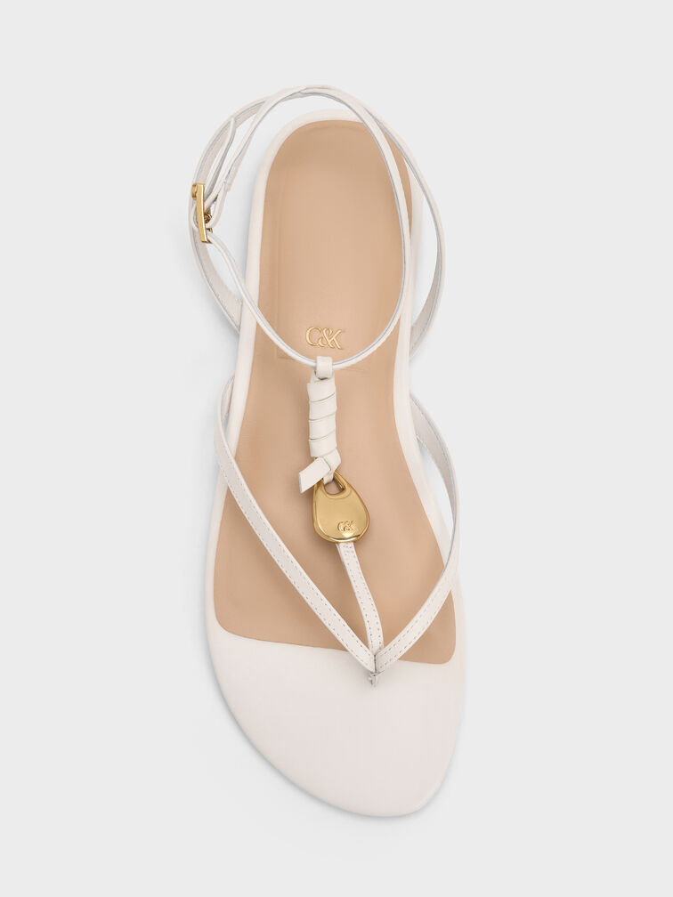 Adema Leather Strappy Thong Sandals, Chalk, hi-res
