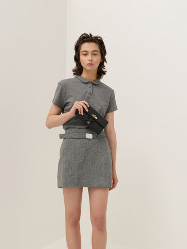 Tricha Knotted-Belt Crossbody Bag, Black, hi-res