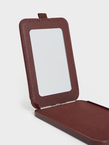 Cyrus Leather Bi-Fold Card Holder, Burgundy, hi-res