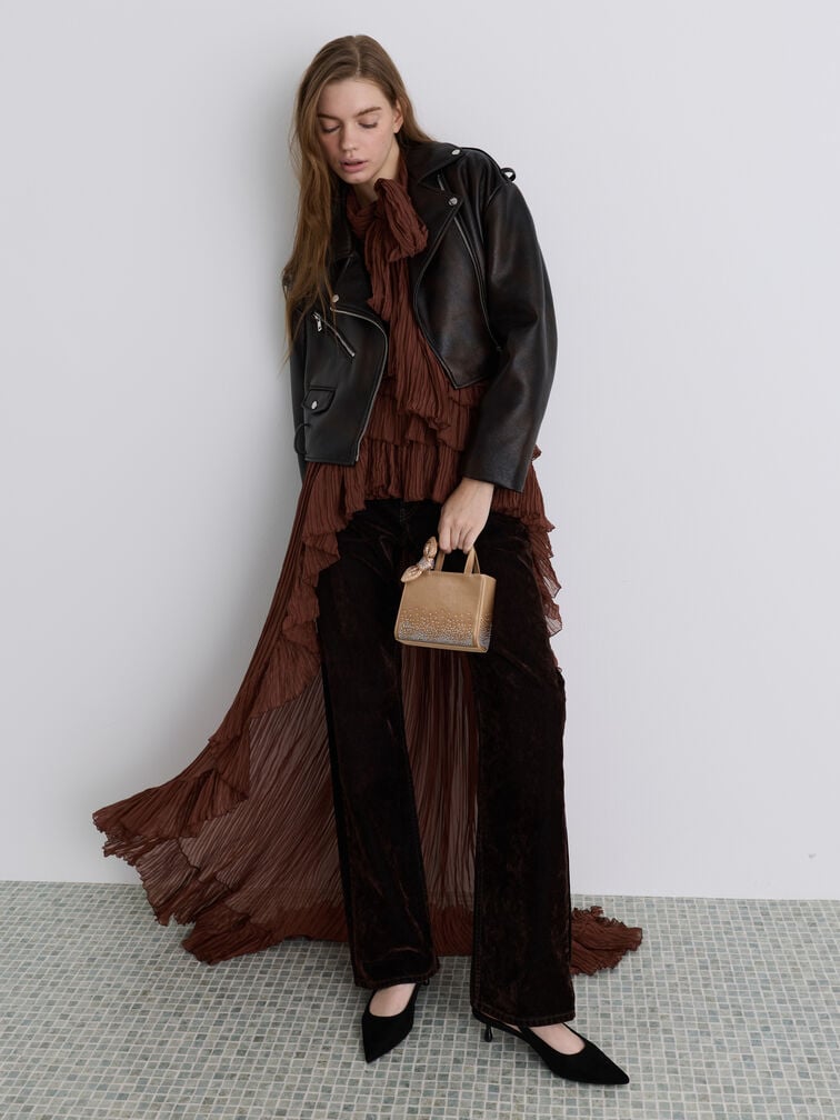 حقيبة ألباني صغيرة من الجلد والساتان بعقدة فيونكة ومزينة بالكريستال, لون البشرة الطبيعي, hi-res