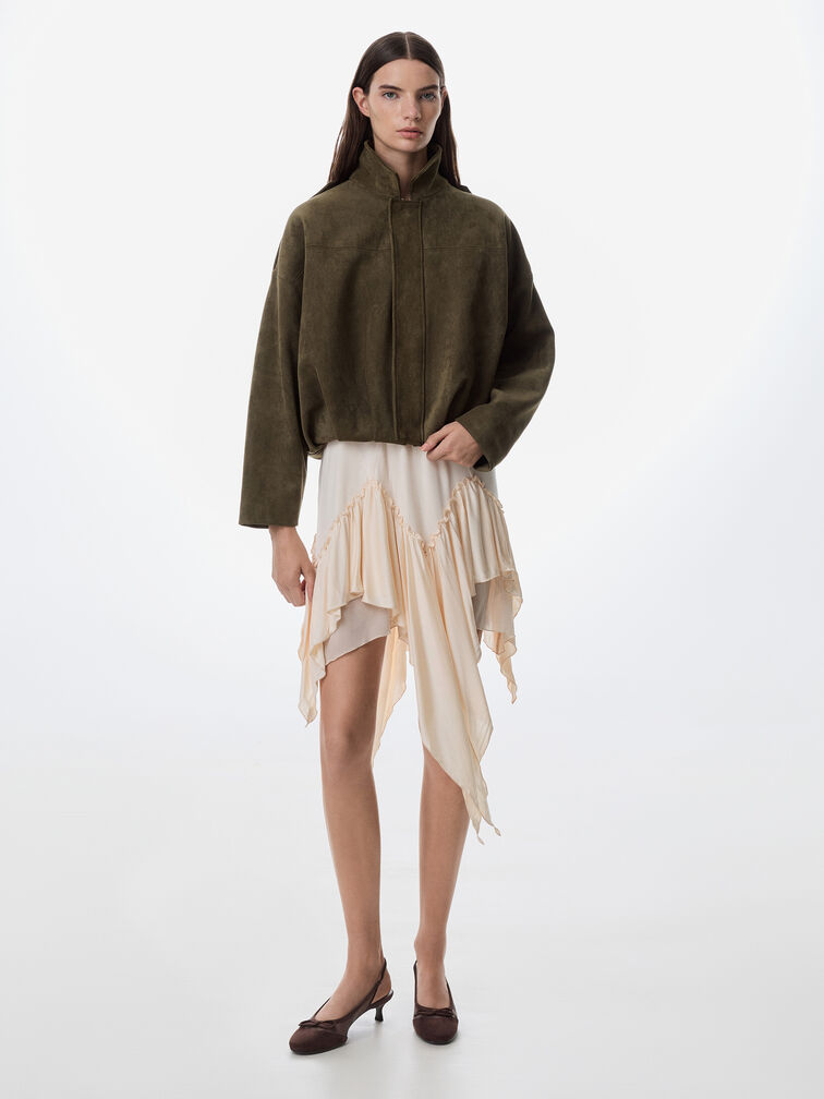 Mulligan Mesh Bow Slingback Pumps, Dark Brown Textured, hi-res