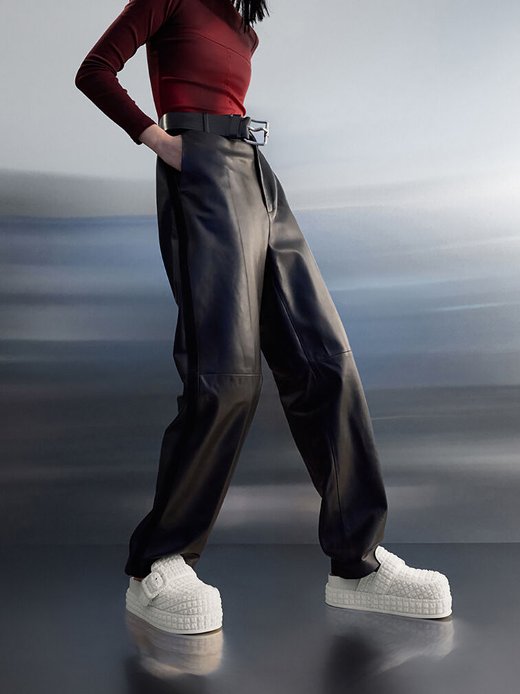 ميولز لورين ذات بتصميم مزخرف وكعب فلاتفورم, أبيض طباشيري, hi-res