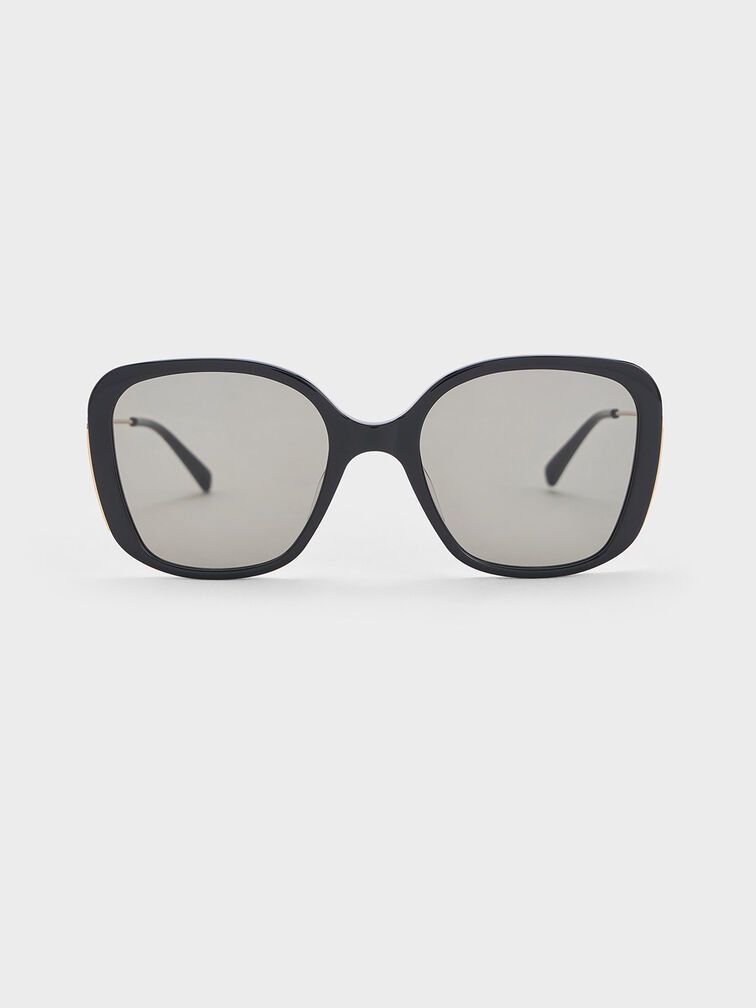 Renee Butterfly Sunglasses, Black, hi-res