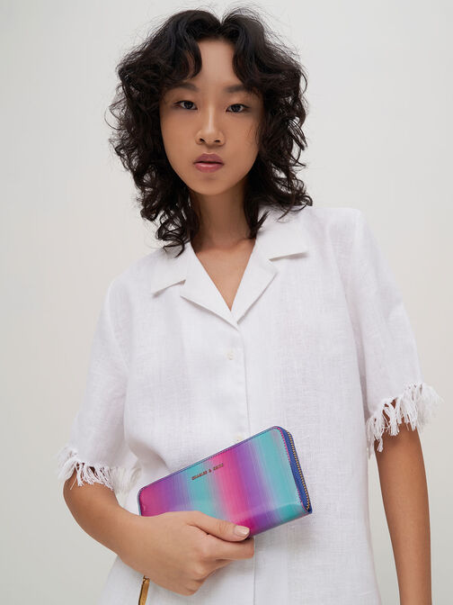 محفظة طويلة دولسي أومبري بسحاب كامل, طاووسي, hi-res