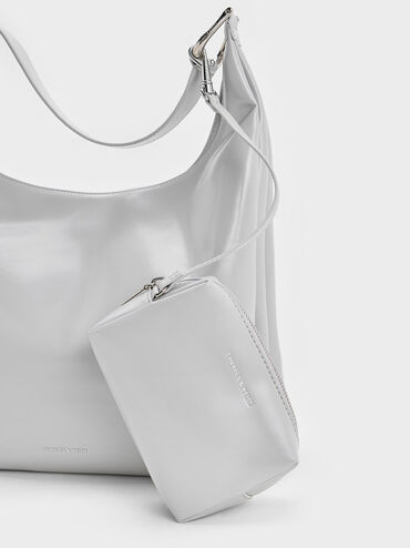 شنطة هوبو واسعة, رمادي, hi-res