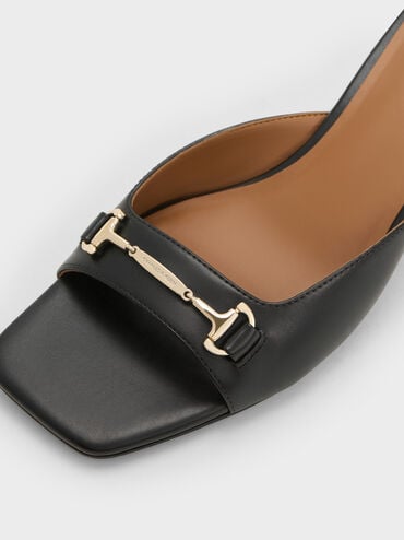 حذاء ميول إيرينا بكعب ويدج بتأثير ميتاليك, أسود, hi-res