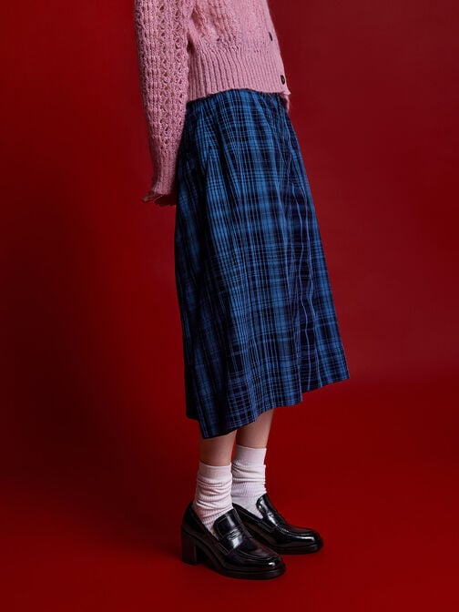 حذاء بامبس بيني لوفر بكعب عريض, صندوق أسود, hi-res