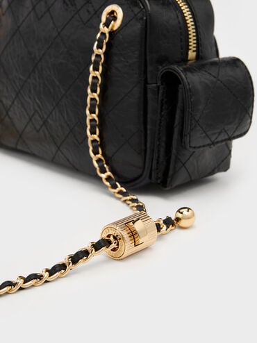 حقيبة كروسبودي "ديو" مبطنة, أسود, hi-res