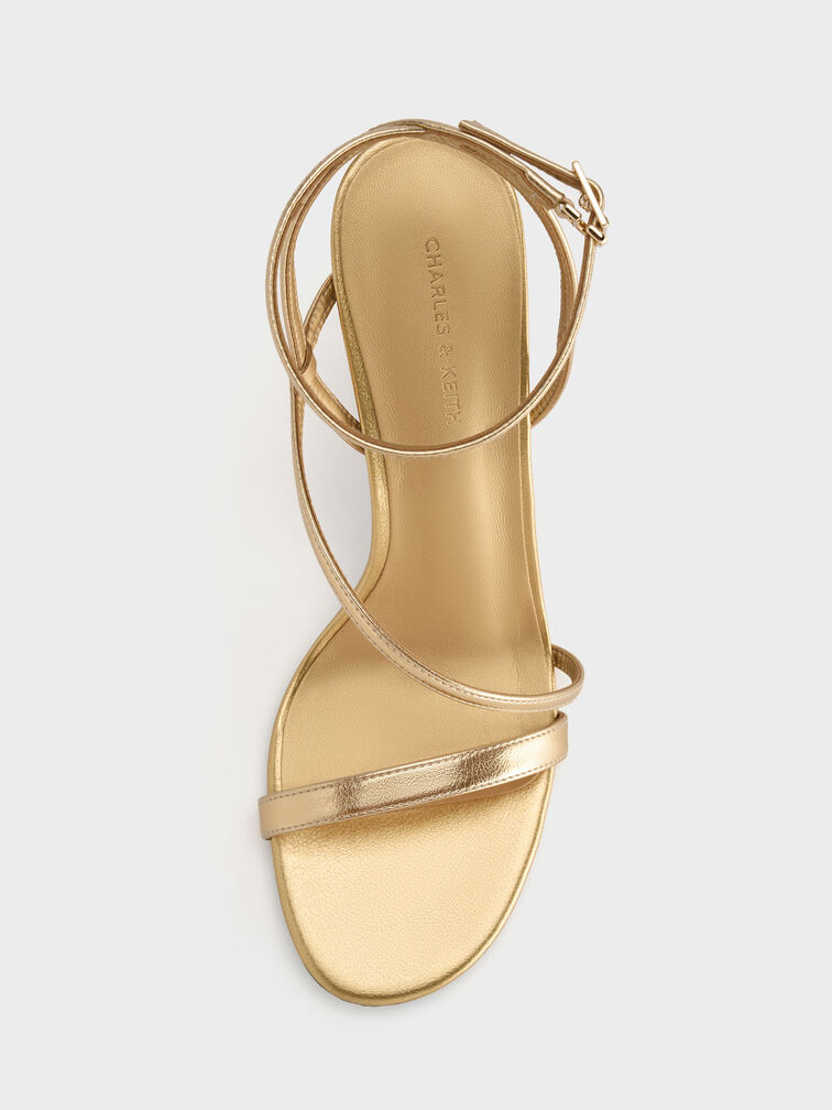 Andricia Metallic Strappy Stiletto Sandals, Gold, hi-res