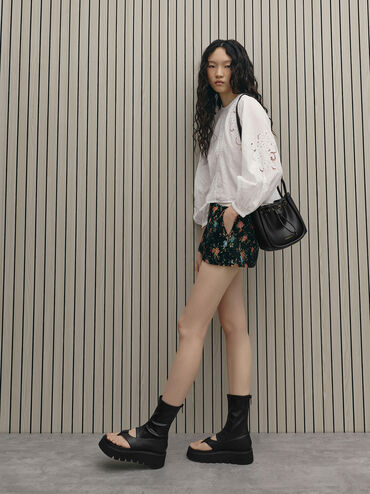 حقيبة باكيت ليلا بتصميم أنبوبي, أسود, hi-res