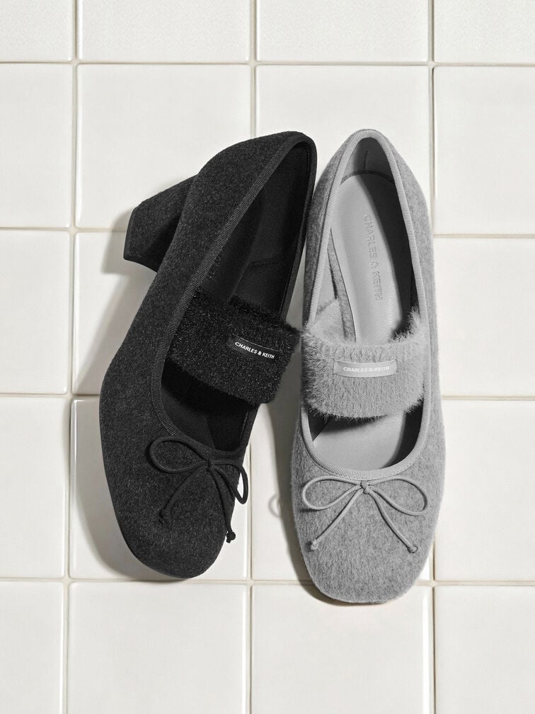 حذاء ماري جين وينونا فيلت, رمادي فاتح, hi-res