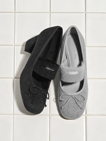 حذاء ماري جين وينونا فيلت, رمادي فاتح, hi-res