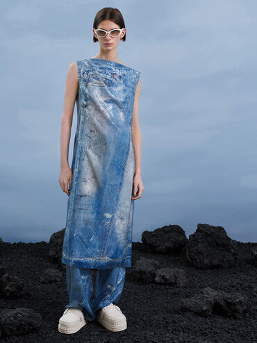 ميولز لورين ذات بتصميم مزخرف وكعب فلاتفورم, أبيض طباشيري, hi-res