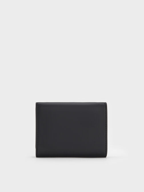 Edna Turn-Lock Knotted-Strap Wallet, Black, hi-res