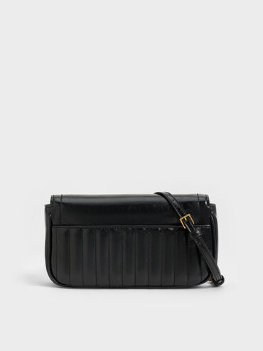 Mini Donna Crinkle-Effect Bag, Black, hi-res