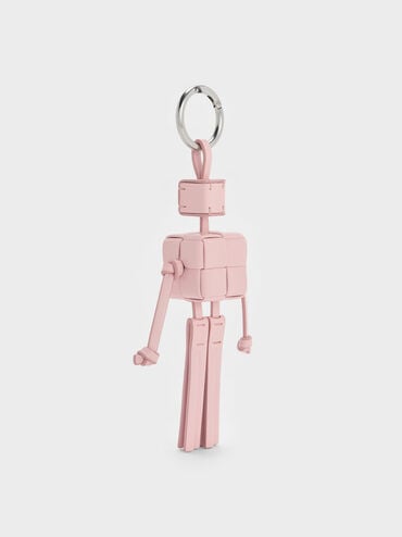Ivette Woven Robot Bag Charm, Cotton Candy Pink, hi-res