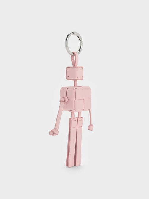 Ivette Woven Robot Bag Charm, Cotton Candy Pink, hi-res