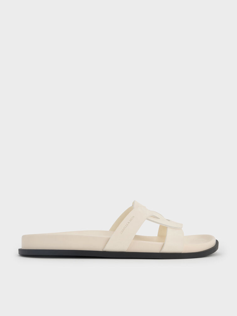 Fannie Interwoven Slide Sandals, Cream, hi-res