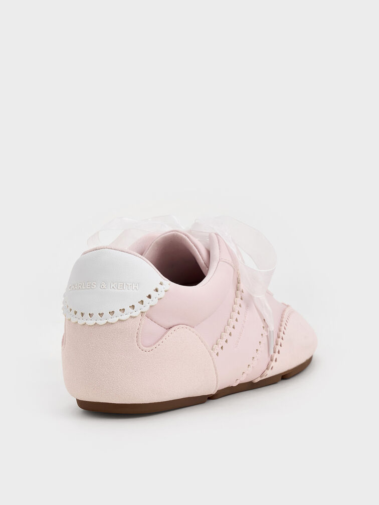 حذاء رياضي سيسي من الدانتيل الشفاف بنقشات قلوب, وردي فاتح, hi-res