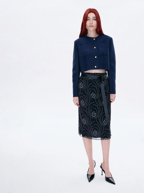 حذاء بامبس وين لامع سليجنباك بكعب منحوت ومقدمة مدببة, أسود براق, hi-res