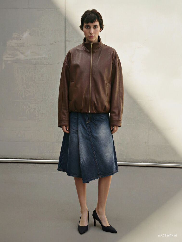 حذاء "كيرا" بكعب عالٍ ومقدمة مدببة من التويل, أسود خشن, hi-res