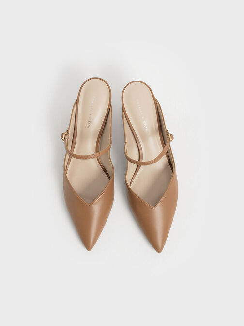 صندل بامبس كامي وكعب منحوت بلمسة معدنية, جملي, hi-res