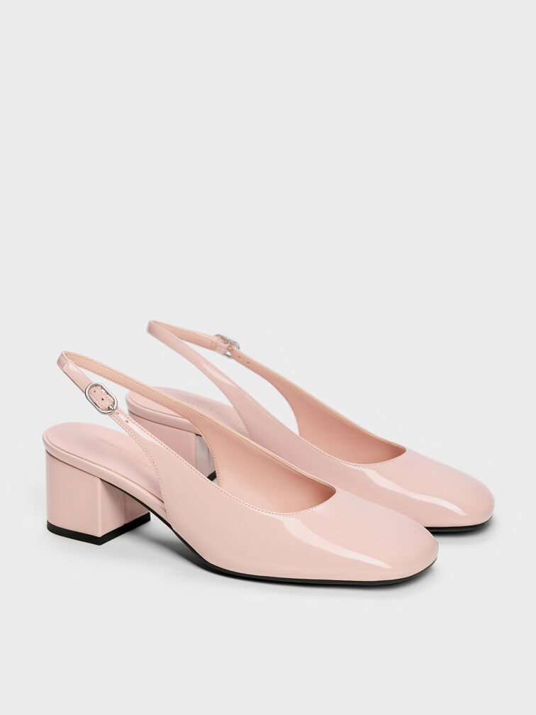 Danni Patent Slingback Pumps, Blush, hi-res