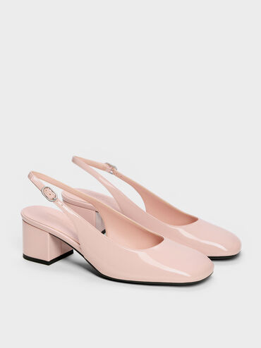 Danni Patent Slingback Pumps, Blush, hi-res