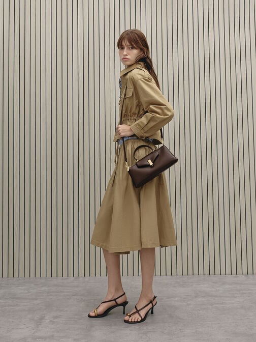 Lilibet Elongated Top Handle Bag, Espresso Brown, hi-res
