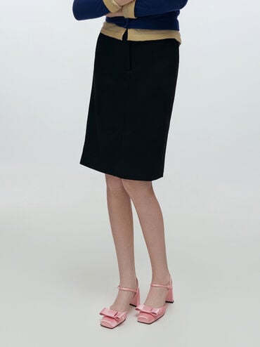 كعب عالي برانتلي بفيونكة وسير كاحل, وردي, hi-res