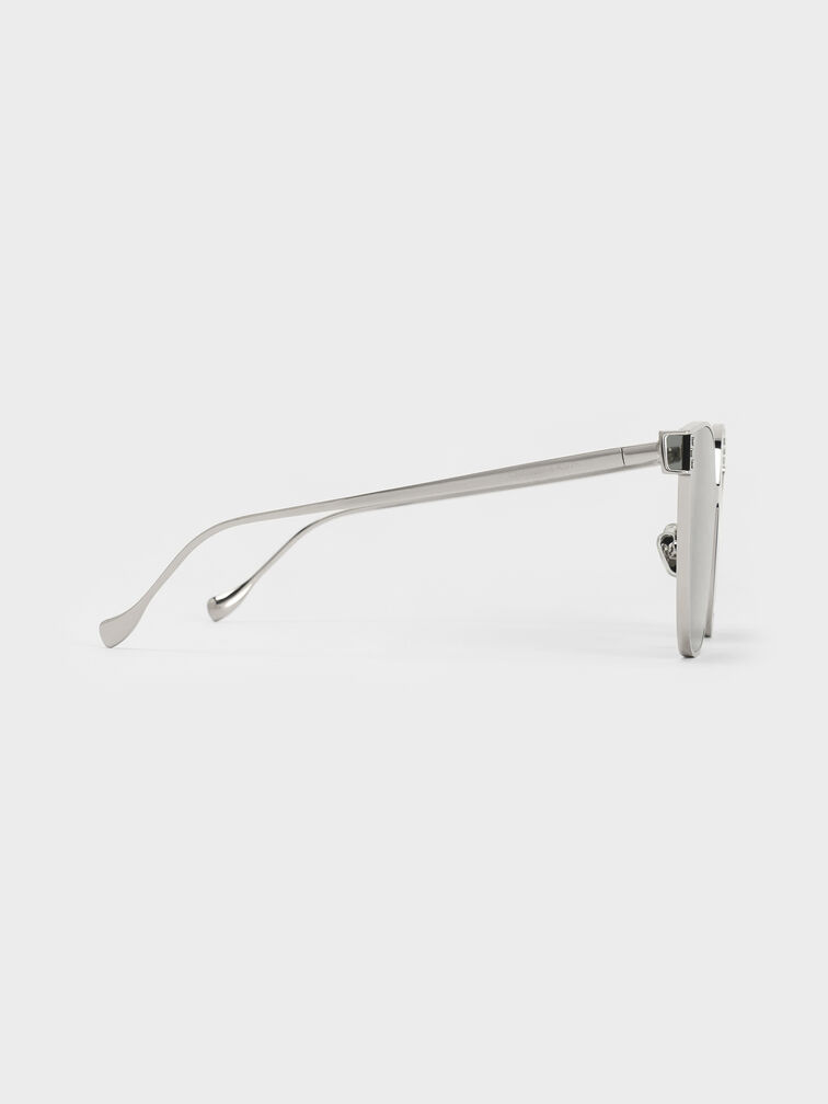 Ginny Butterfly Sunglasses, Silver, hi-res
