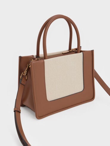 حقيبة دايلا صغيرة من القماش, تان, hi-res