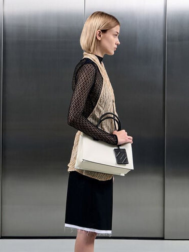 حقيبة كاميرون بمقبضين علويين, أبيض, hi-res