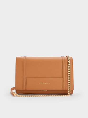 Shalia Chain-Strap Shoulder Bag, Russet Brown, hi-res