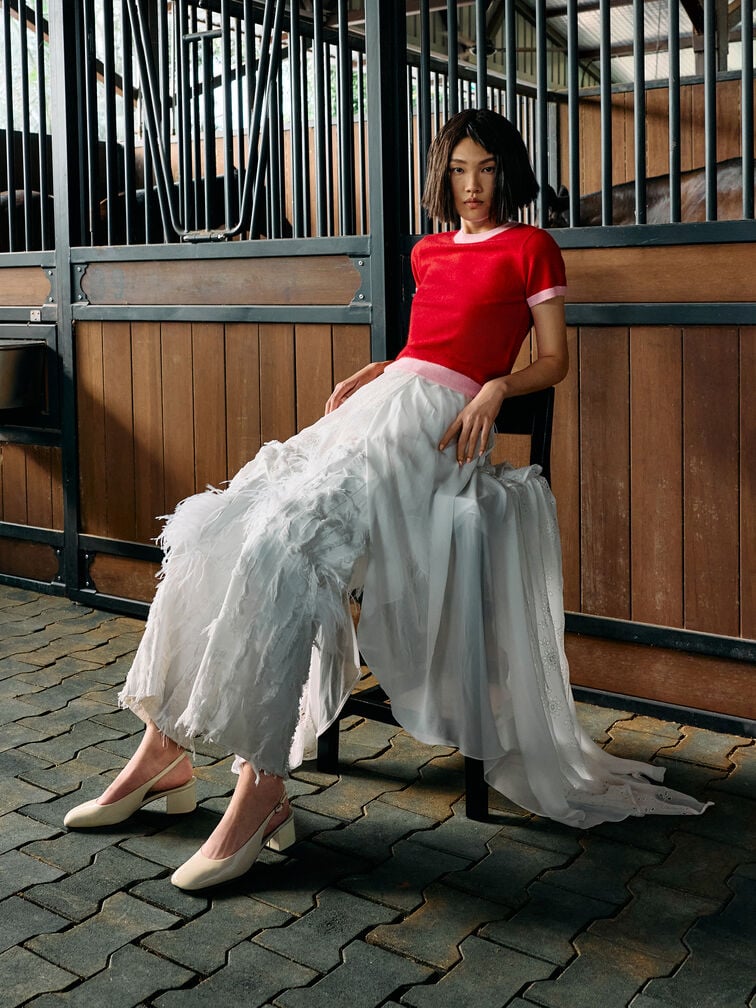 حذاء "داني" بسير خلفي لامع, أبيض طباشيري, hi-res