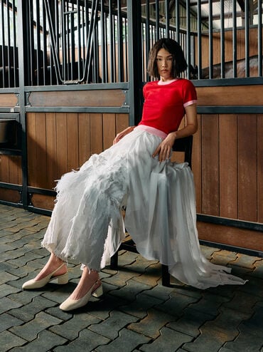 حذاء "داني" بسير خلفي لامع, أبيض طباشيري, hi-res