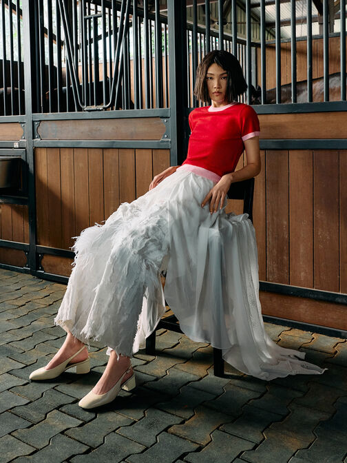 حذاء "داني" بسير خلفي لامع, أبيض طباشيري, hi-res