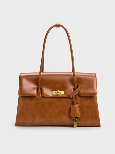 Kerry Trapeze Tote Bag, Distressed Tan, hi-res