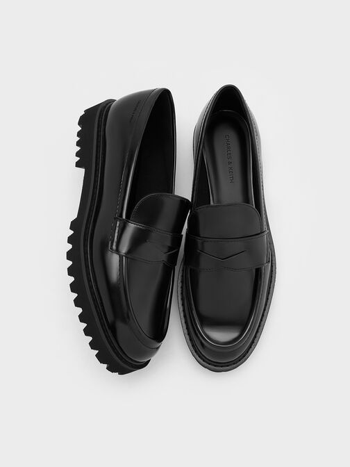 Kaiya Penny Loafers, Black Boxed, hi-res